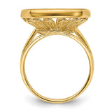 15 mm 14k Yellow Gold coin bezel ring for Canadian $2 Maple Leaf — alternate view