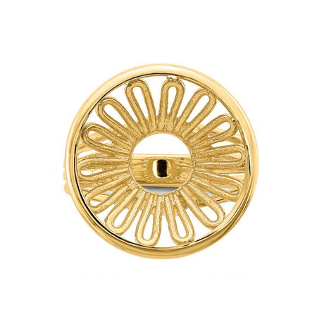 15 mm 14k Yellow Gold coin bezel ring for Canadian $2 Maple Leaf — additional image