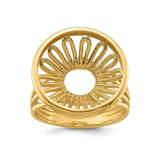 15 mm 14k Yellow Gold coin bezel ring for Canadian $2 Maple Leaf — additional image