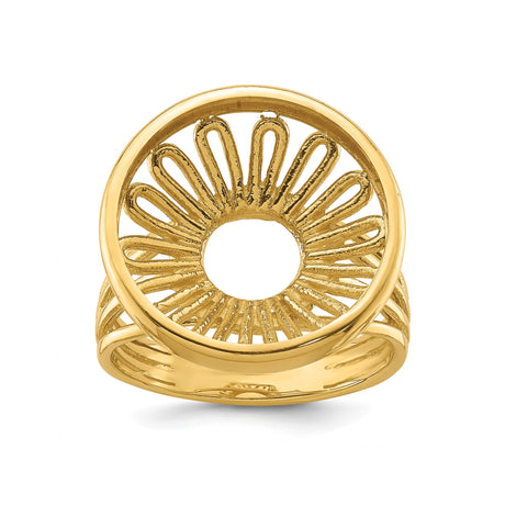 15 mm 14k Yellow Gold coin bezel ring for Canadian $2 Maple Leaf — additional image