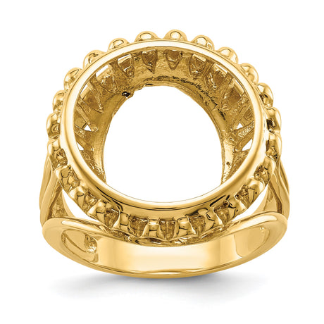 15 mm 14k Yellow Gold coin bezel ring for Canadian $2 Maple Leaf — additional image