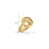 15 mm 14k Yellow Gold coin bezel ring for Canadian $2 Maple Leaf — size reference (ruler)