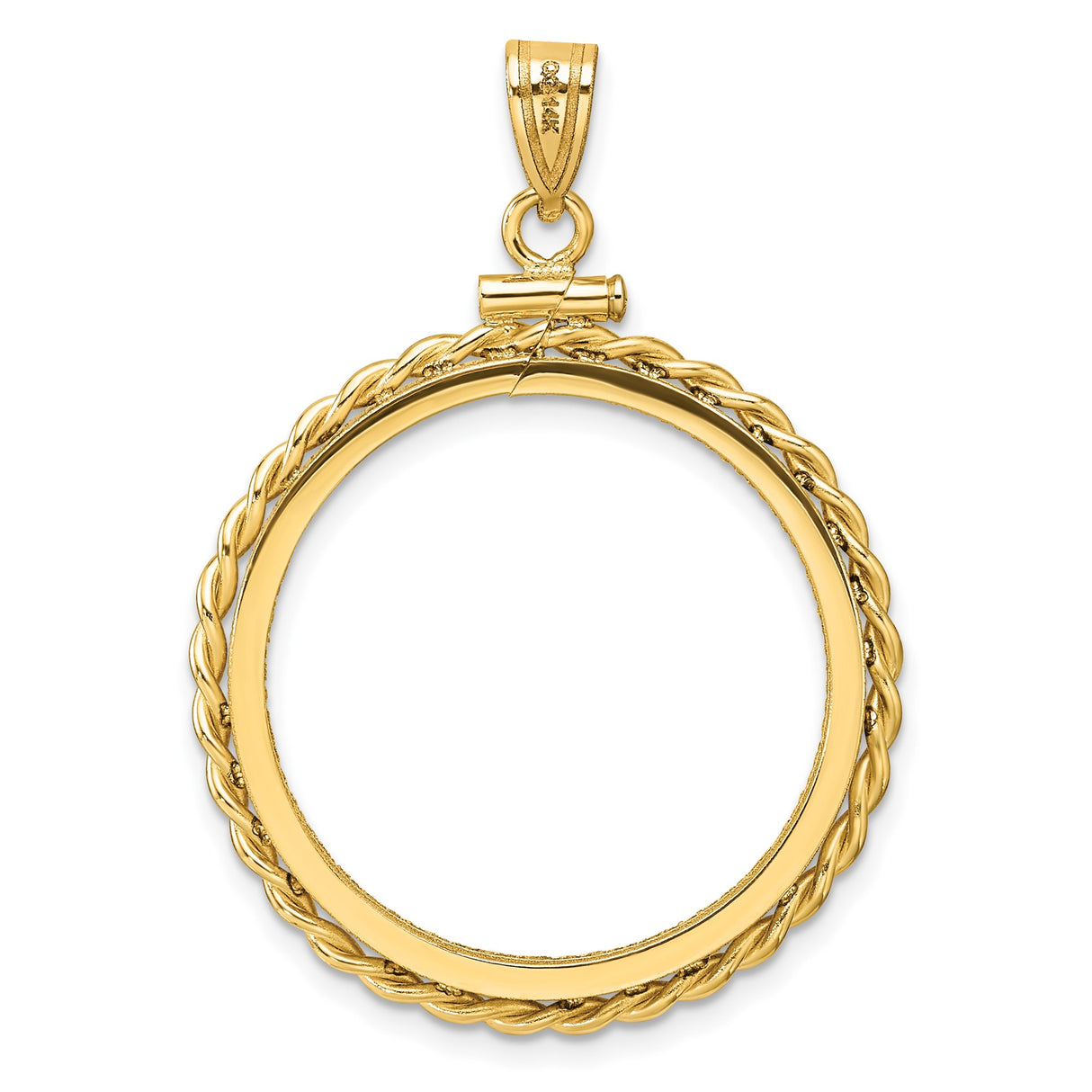 25 mm 14k Yellow Gold coin bezel pendant for Canadian $20 Maple Leaf — additional image