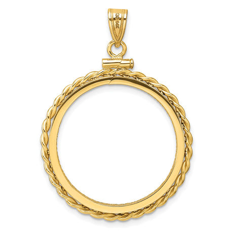 25 mm 14k Yellow Gold coin bezel pendant for Canadian $20 Maple Leaf — additional image
