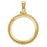 25 mm 14k Yellow Gold coin bezel pendant for Canadian $20 Maple Leaf
