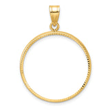 25 mm 10k Yellow Gold coin bezel pendant for Canadian $20 Maple Leaf