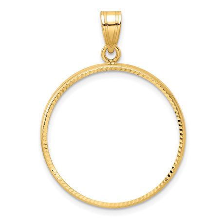 25 mm 10k Yellow Gold coin bezel pendant for Canadian $20 Maple Leaf