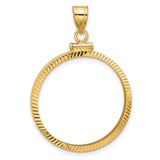 25 mm 14k Yellow Gold coin bezel pendant for Canadian $20 Maple Leaf