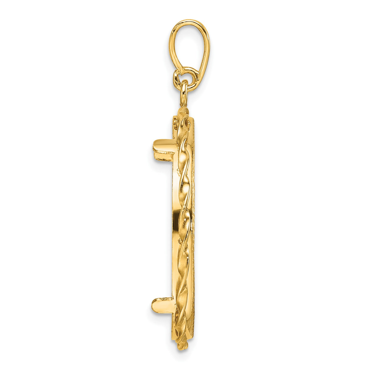 25 mm 14k Yellow Gold coin bezel pendant for Canadian $20 Maple Leaf — alternate view