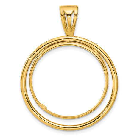 25 mm 14k Yellow Gold coin bezel pendant for Canadian $20 Maple Leaf