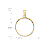 25 mm 14k Yellow Gold coin bezel pendant for Canadian $20 Maple Leaf — size reference (ruler)