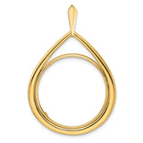 25 mm 14k Yellow Gold coin bezel pendant for Canadian $20 Maple Leaf
