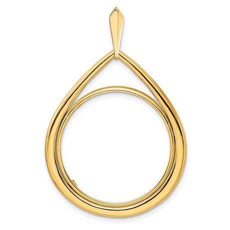 25 mm 14k Yellow Gold coin bezel pendant for Canadian $20 Maple Leaf