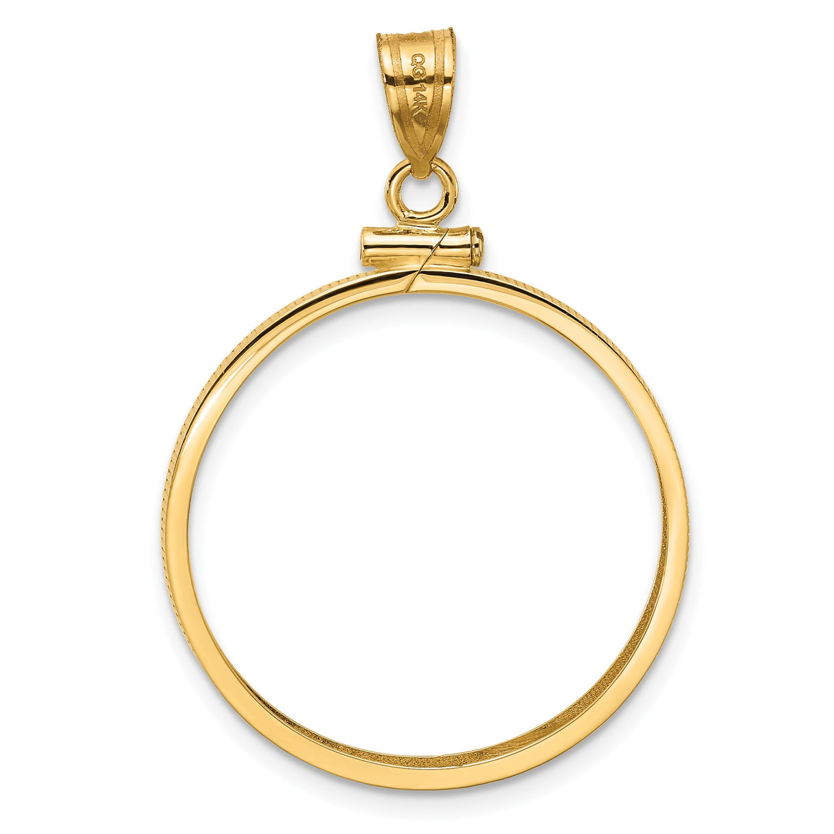 25 mm 14k Yellow Gold coin bezel pendant for Canadian $20 Maple Leaf — additional image