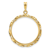 25 mm 14k Yellow Gold coin bezel pendant for Canadian $20 Maple Leaf — additional image