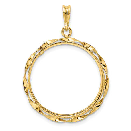 25 mm 14k Yellow Gold coin bezel pendant for Canadian $20 Maple Leaf — additional image