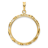 25 mm 14k Yellow Gold coin bezel pendant for Canadian $20 Maple Leaf