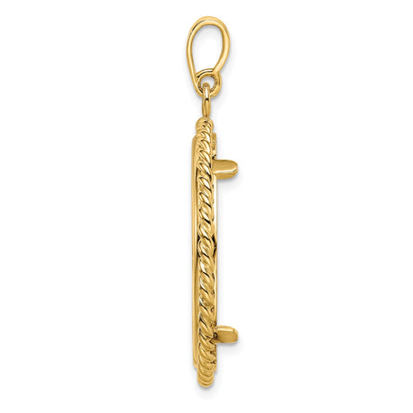 25 mm 14k Yellow Gold coin bezel pendant for Canadian $20 Maple Leaf — alternate view