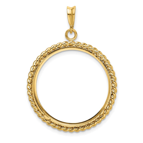 25 mm 14k Yellow Gold coin bezel pendant for Canadian $20 Maple Leaf — additional image