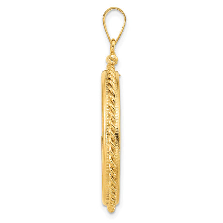 25 mm 14k Yellow Gold coin bezel pendant for Canadian $20 Maple Leaf — alternate view