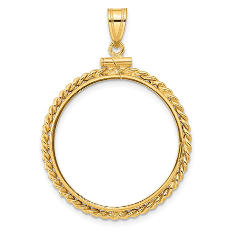 25 mm 14k Yellow Gold coin bezel pendant for Canadian $20 Maple Leaf