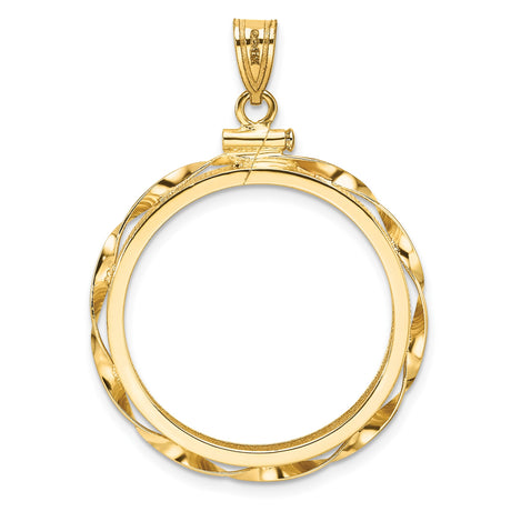 25 mm 14k Yellow Gold coin bezel pendant for Canadian $20 Maple Leaf — additional image