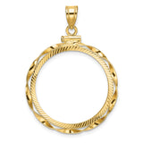 25 mm 14k Yellow Gold coin bezel pendant for Canadian $20 Maple Leaf
