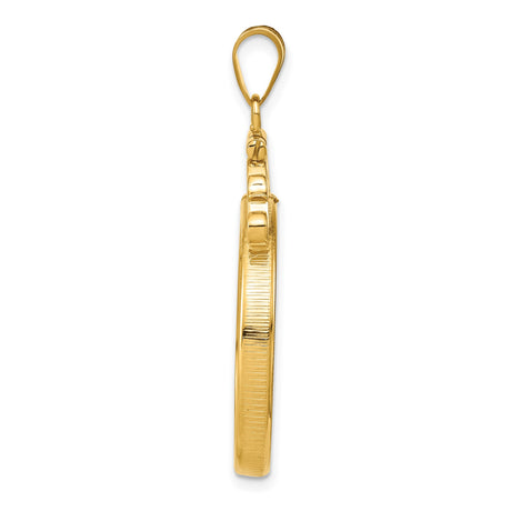 25 mm 14k Yellow Gold coin bezel pendant for Canadian $20 Maple Leaf — alternate view