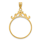 25 mm 14k Yellow Gold coin bezel pendant for Canadian $20 Maple Leaf — additional image