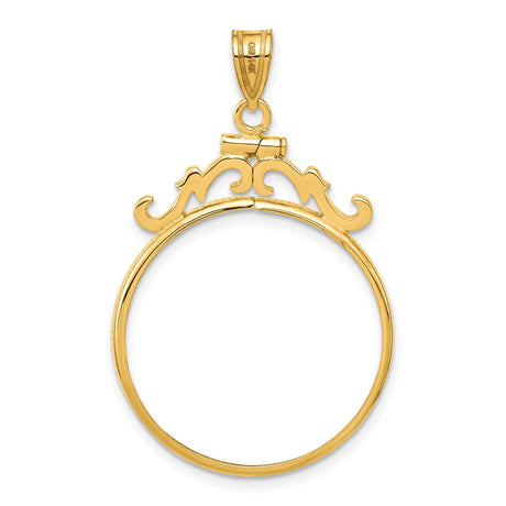 25 mm 14k Yellow Gold coin bezel pendant for Canadian $20 Maple Leaf — additional image