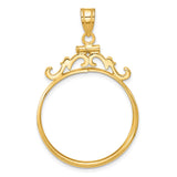 25 mm 14k Yellow Gold coin bezel pendant for Canadian $20 Maple Leaf