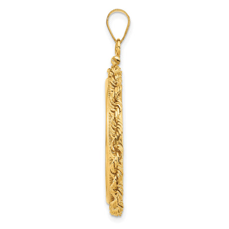 25 mm 14k Yellow Gold coin bezel pendant for Canadian $20 Maple Leaf — alternate view