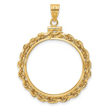 25 mm 14k Yellow Gold coin bezel pendant for Canadian $20 Maple Leaf — additional image