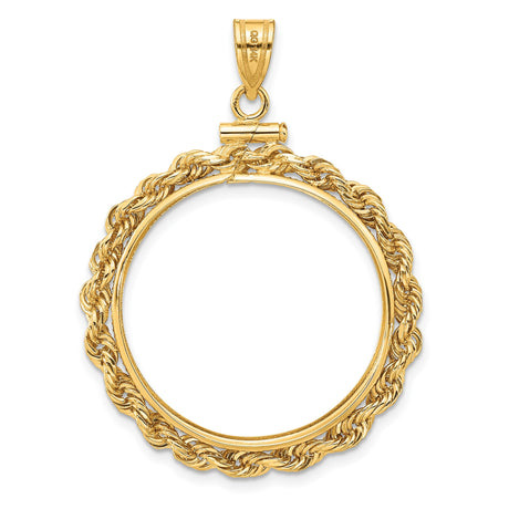 25 mm 14k Yellow Gold coin bezel pendant for Canadian $20 Maple Leaf — additional image