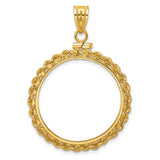 25 mm 14k Yellow Gold coin bezel pendant for Canadian $20 Maple Leaf — additional image