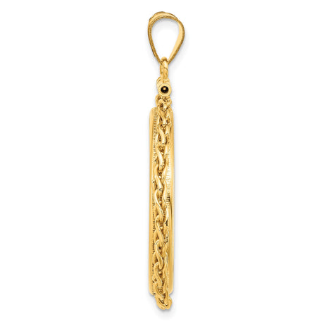 25 mm 14k Yellow Gold coin bezel pendant for Canadian $20 Maple Leaf — alternate view