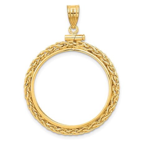 25 mm 14k Yellow Gold coin bezel pendant for Canadian $20 Maple Leaf — additional image