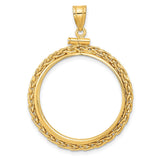 25 mm 14k Yellow Gold coin bezel pendant for Canadian $20 Maple Leaf