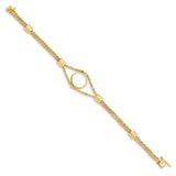 14 mm 14k Yellow Gold coin bezel bracelet for Canadian $1 Maple Leaf — alternate view