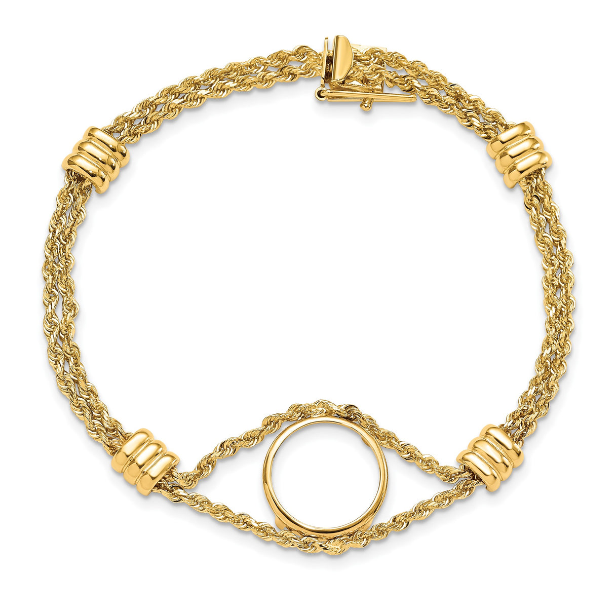 14 mm 14k Yellow Gold coin bezel bracelet for Canadian $1 Maple Leaf — additional image