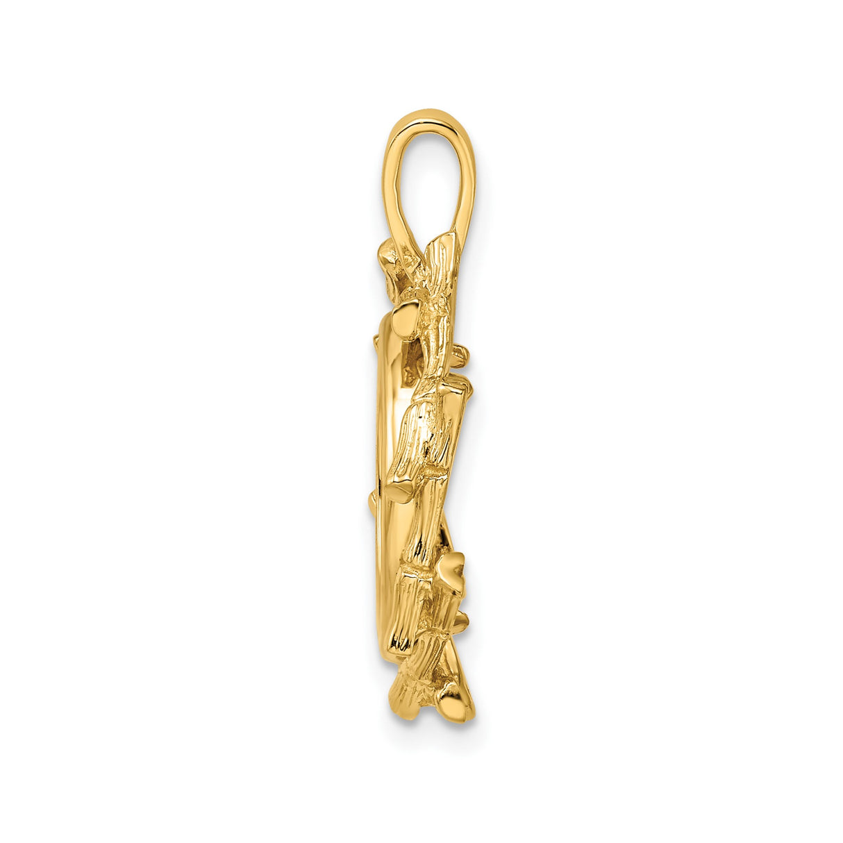 14 mm 14k Yellow Gold coin bezel pendant for Canadian $1 Maple Leaf — alternate view
