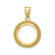 14 mm 14k Yellow Gold coin bezel pendant for Canadian $1 Maple Leaf
