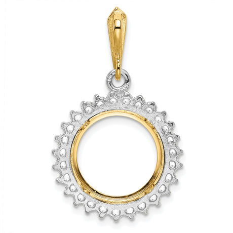 14 mm 14k Multi-Tone Gold coin bezel pendant for Canadian $1 Maple Leaf — additional image