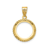 14 mm 14k Yellow Gold coin bezel pendant for Canadian $1 Maple Leaf — additional image