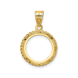 14 mm 14k Yellow Gold coin bezel pendant for Canadian $1 Maple Leaf — additional image