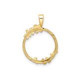 14 mm 14k Yellow Gold coin bezel pendant for Canadian $1 Maple Leaf — additional image