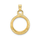 14 mm 14k Yellow Gold coin bezel pendant for Canadian $1 Maple Leaf — additional image