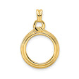 14 mm 14k Yellow Gold coin bezel pendant for Canadian $1 Maple Leaf