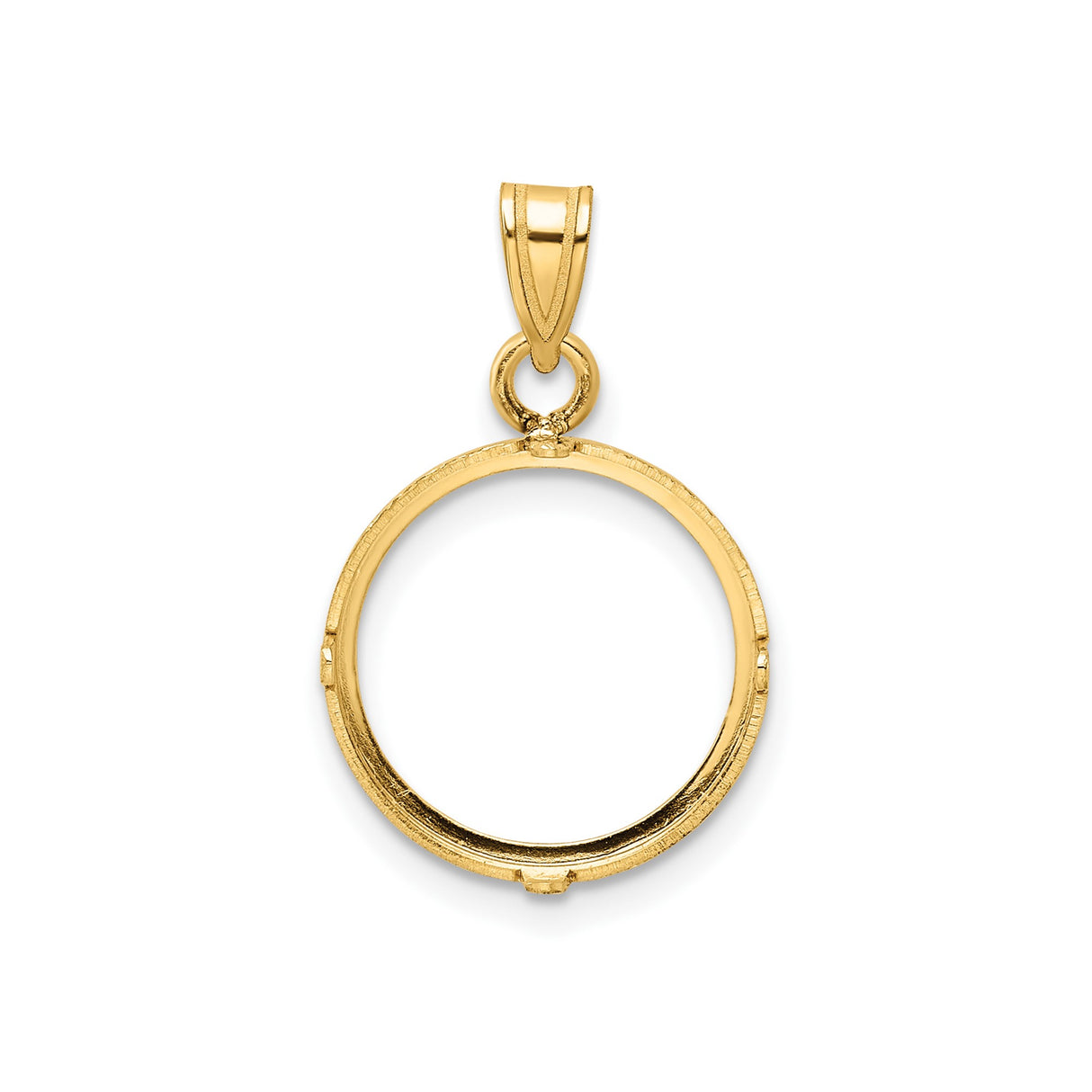 14 mm 14k Yellow Gold coin bezel pendant for Canadian $1 Maple Leaf — additional image