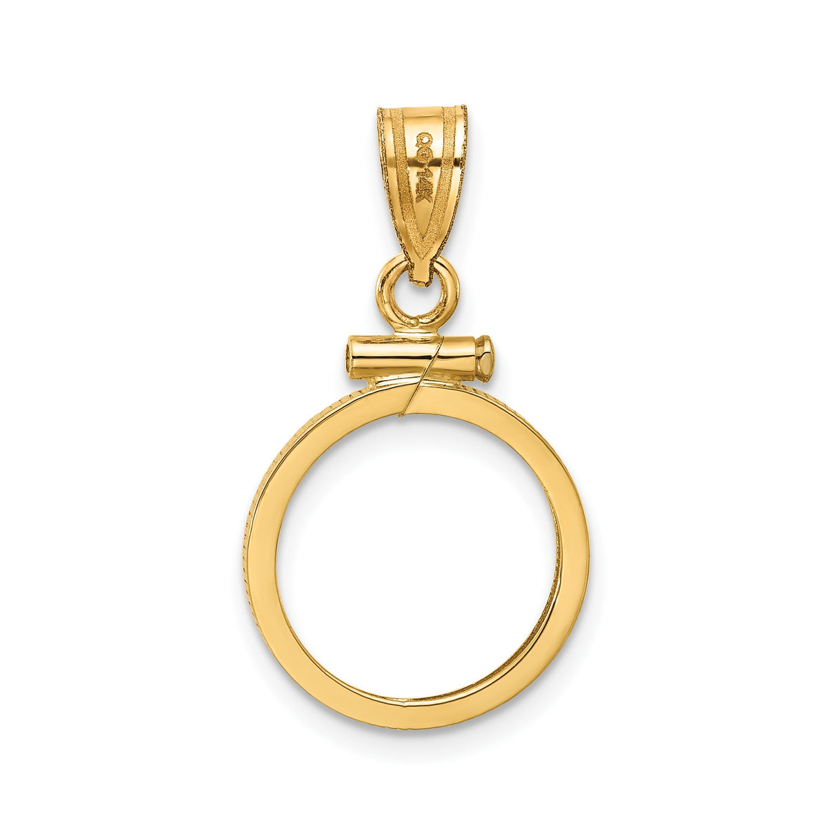 14 mm 14k Yellow Gold coin bezel pendant for Canadian $1 Maple Leaf — additional image